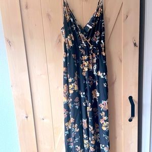 Target xhilaration xl jumper romper floral v neck cinched waist